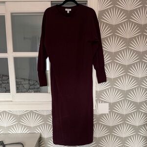 Nordstrom Deep Burgundy Long Sleeve Dress